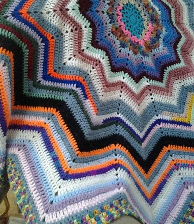 Afghan from scrap yarn