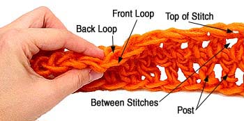 Crochet in Front or Back Loops of a Stitch