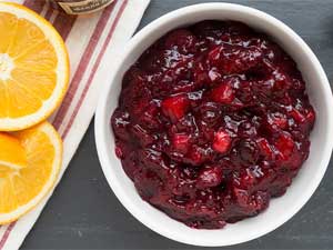 Cranberry Sauce with Rhubarb, Apple, Orange and Ginger