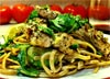 Fettuccine with Brussels Sprouts, Chicken & Mushrooms