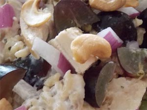 Chicken, Grape, Rice, and Cashew Salad