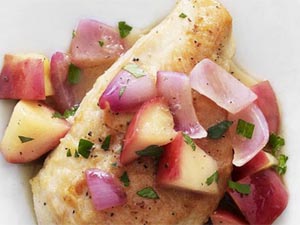 Chicken with Apple, Onion, and Cider Sauce